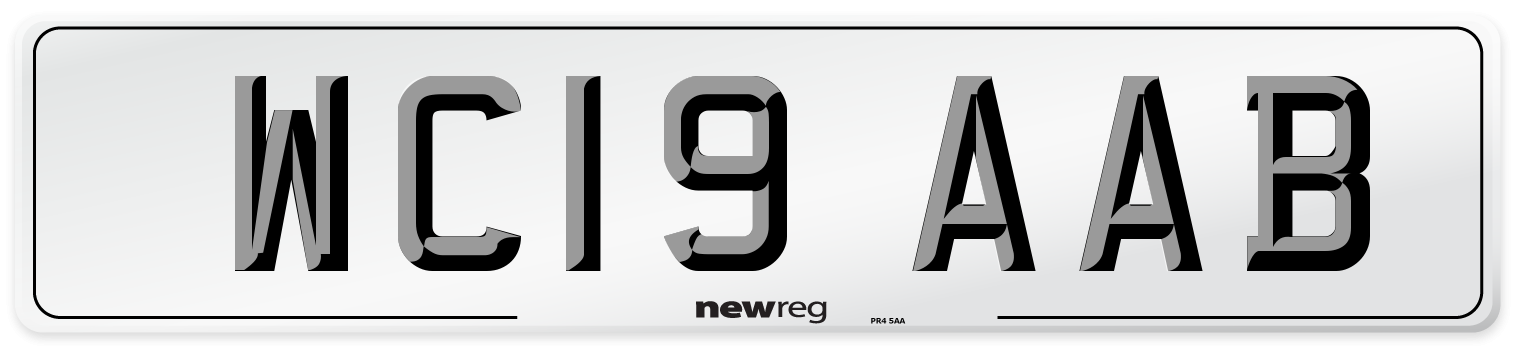 WC19 AAB Number Plate from New Reg